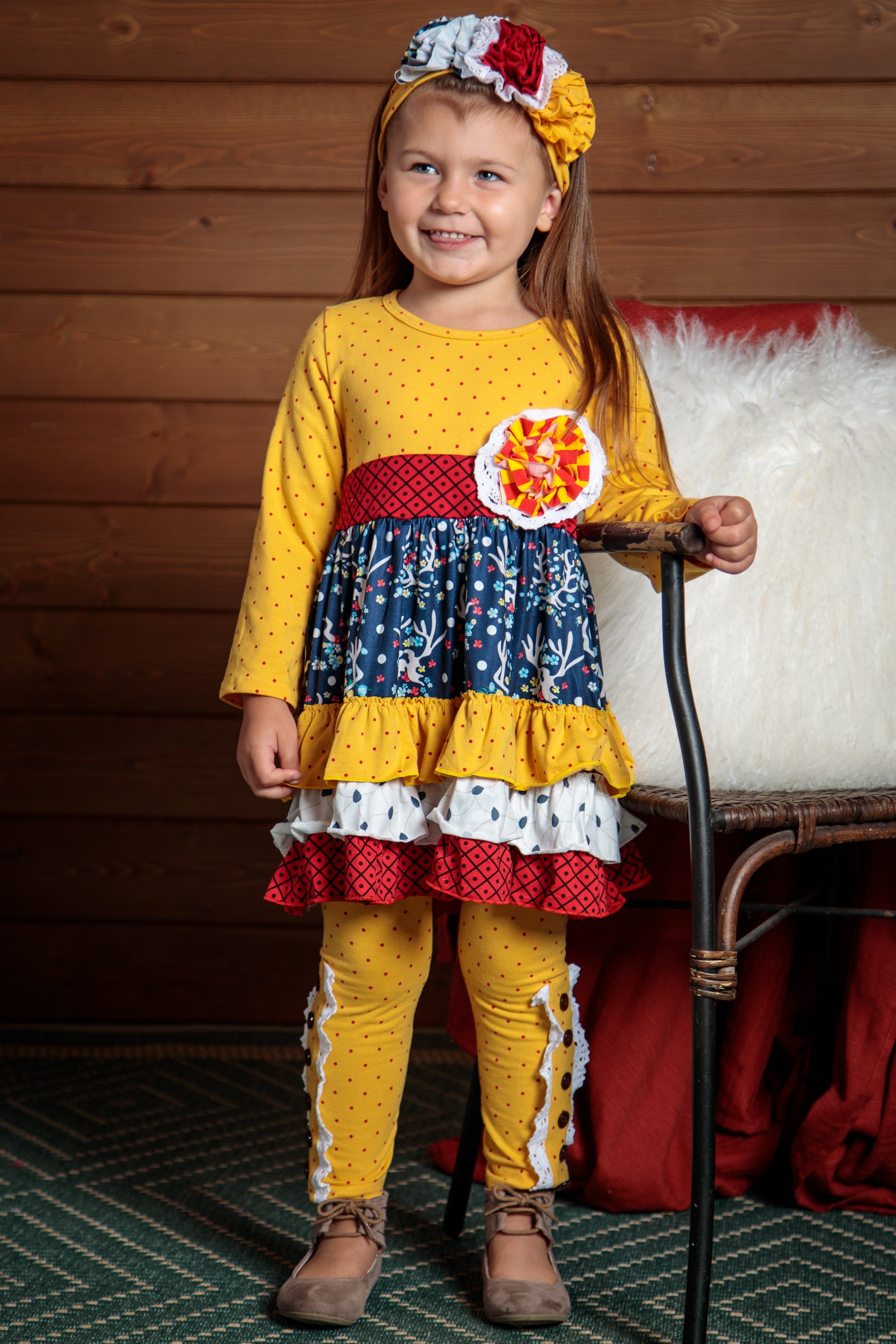 Golden Sienna. Girls gorgeous outfit. Sizes 2T-7T. 3T - Top, Boho Leggings & Headband Golden Sienna. Girls gorgeous outfit. Sizes 2T-7T. 3T - Top, Boho Leggings & Headband